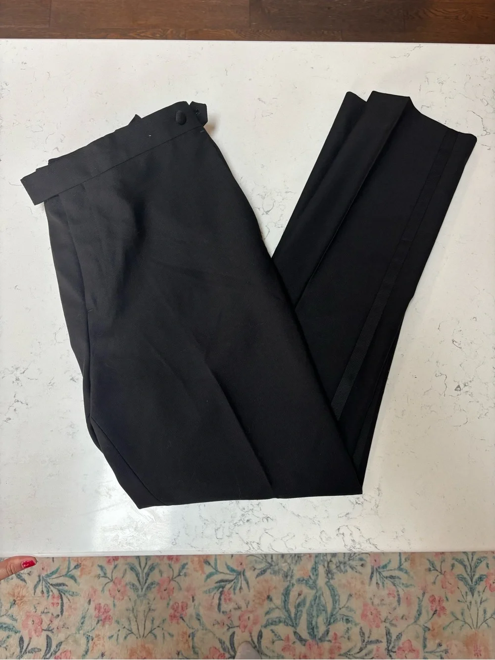 NWT Banana Republic Black Men's SLIM ITALIAN BARATHEA TUXEDO PANT